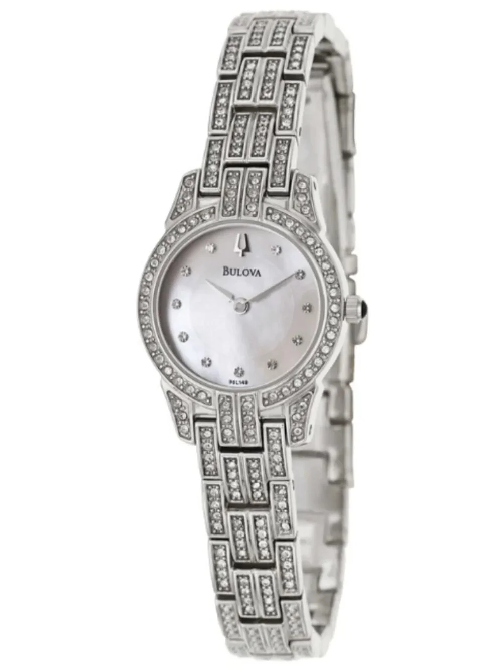 Ladies' Bulova Crystal Accent Watch with Mother-of-Pearl (Model: 96L149)